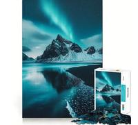 Northern Lights Mountain Jigsaw Puzzles for Adults1000 Piece Strengthen Memory Home Activity Clean Edge Festive Gift (38x26cm)