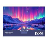 Northern Lights Mountain Landscape 1000 Piece Jigsaw Puzzle Paper for Adults Relaxation Focus Home Decor 70x50cm/1000pcs