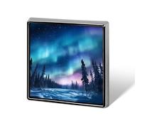 Northern Lights Natural Landscape Funny Lapel Tie Pin Buttons Brooch Badge Pin Clothes Hat Accessories for Men Women