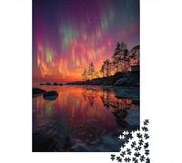 Northern Lights over Frozen Lake Puzzle 38x26cm/1000pcs Puzzles, Die Für Erwachsene Und Personen Ab 14 Jahren Geeignet Sind