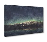Northern Lights Over in Canada Canvas Print | Gallery Wrapped 30mm Frame Wall Art | 30x20 inches | Ready to Hang | Modern Picture | Living Room Bedroom Lounge Office