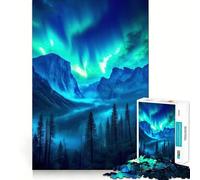 Northern Lights Over Mount Jigsaw Puzzles 1000 Pieces for Teenagers Recall Boost Serene Time Smooth Cut Elegant Gift (38x26cm)