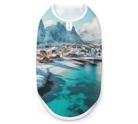 Northern Lights over The Lofoten Islands Norway Dog Clothes Fashionable Sleeveless Pet Vest Puppy Breathable Shirts for Small Medium Dogs Cat L