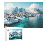 Northern Lights over The Lofoten Islands Norway Wooden Puzzles for Adults Colorful Jigsaw Puzzle Home Decors Gift 1000 PCS
