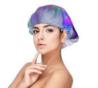 Northern Lights Painting Adult's Satin Sleeping Cap - Women's Elastic Sleep Bonnet, Adjustable Overnight Hair Cover for Hairstyles Black, Black, One Size, Black, One Size