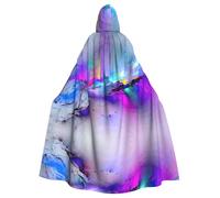 Northern Lights Painting Halloween Unisex Hooded Cloak, Christmas Masquerade Costume, Adult Vampire Witch Costume, Exquisite Accessories.