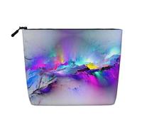 Northern Lights Painting Multi Functional Single-Layer Linen Makeup Bag - Fashionable and Practical Cosmetic Storage Bag
