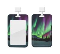 Northern Lights Painting Print Card ID Badge Holder with Breakaway Lanyard,for Doctor Teacher Nurse Staff Office