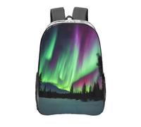Northern Lights Painting Print School Transparent Backpack Pvc Clear Bag Daily Necessities Work Travel Boys Girls