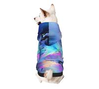 Northern Lights Painting Printed Dog Hoodie Soft Dog Sweatshirt Cute Cat Dog Clothes for Small Dogs Kitten Puppy, XL