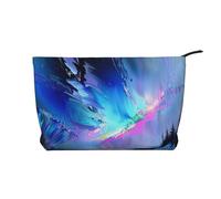 Northern Lights Painting Printed Makeup Bag Corduroy Travel Cosmetic Bags Cosmetic Case Toiletry Bag Organizer for Women Mom Girls