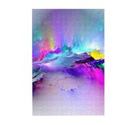 Northern Lights Painting Prints Wooden Jigsaw Puzzle 300-Piece in Plastic Box, 26x38 CM Eco-Friendly Educational Puzzle for Family Fun & Adult Relaxation