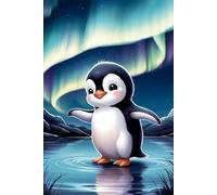 Northern Lights Penguin Notebook: Cute Lined Notebook for Kids | Adorable Penguin Journal with Aurora Borealis Cover | 120 Pages, 6x9 inches