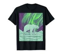Northern Lights Polar Bear Art T-Shirt