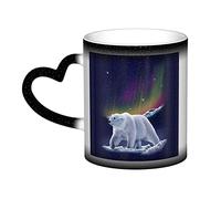 Northern Lights Polar Bear Color Changing Mugs Ceramic Coffee Mug Thermal Ceramic Tea Cups Gifts For Family And Friends