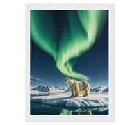Northern Lights Polar Bear Diamond Painting Kits for Adults Beginners 12x16 Full Drill Diamond Art with DIY Tools Square 5D Diamonds Dots Crafts Gem Art Paint by Diamonds for Home Wall Decor Relaxin