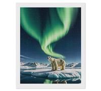 Northern Lights Polar Bear Diamond Painting Kits for Adults Beginners 16x20 Full Drill Diamond Art with DIY Tools Square 5D Diamonds Dots Crafts Gem Art Paint by Diamonds for Home Wall Decor Relaxin
