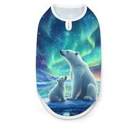Northern Lights Polar Bear Dog Clothes Printed Pet Shirts Summer Vest T-Shirt Sweatshirt for Small Dogs Cats L