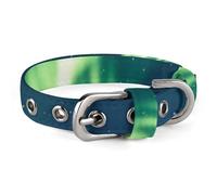 Northern Lights Polar Bear Dog Collar Adjustable Soft and Comfortable Puppy Collars with Metal Buckle Pet Collar for Small Medium Pet