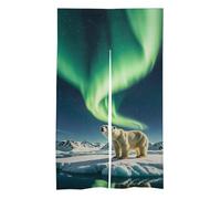 Northern Lights Polar Bear Door Curtain Blackout Doorways Curtains Divider Curtains Door Flag for Living Room,Front Doors,Sliding Doors(57 X 17 Inch)