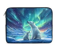Northern Lights Polar Bear Laptop Sleeve Cute Tablet Case Briefcase Carrying Work Bag Purse Pouch 13inch