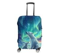 Northern Lights Polar Bear Suitcase Cover Washable Luggage Protective Covers Travel M
