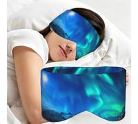 Northern Lights Print Blackout Blindfold Reversible Broad Strap Sleep Eye Cover Travel
