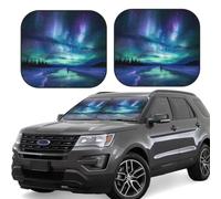 Northern Lights Print Car Sun Shade Windshield 2-Piece Foldable Front Windshield Sun Visor Sunshade for Car Windshield, M