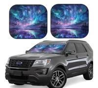 Northern Lights Print Car Sun Shade Windshield 2-Piece Foldable Front Windshield Sun Visor Sunshade for Car Windshield, L