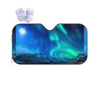 Northern Lights Print Car Windshield Sun Shade, Sun Visor With Suction Cups For Most Vehicles