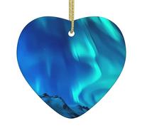 Northern Lights Print Personalised Christmas Bauble, Ceramic Christmas Hanging Ornament, Christmas Tree Decoration For Boyfriend Girlfriend Wife Xmas Gifts