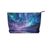 Northern Lights Printed Makeup Bag Corduroy Travel Cosmetic Bags Cosmetic Case Toiletry Bag Organizer for Women Mom Girls