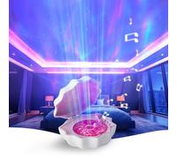 Northern Lights Projector, Night Light Projector for Bedroom Built-in Bluetooth Speaker, White Noise, Shell Night Light for Room Decor/Gift for Kids/Party/Music/Relaxation/Valentines Day Gifts