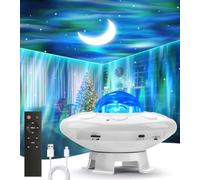 Northern Lights Projector, UFO Aurora Light Projector with Remote&Timer | 120 Modes &5 Brightness LED Galaxy Projector with Moon, Night Light Projector for Bedroom Ceiling/Party/Game Kids Gift