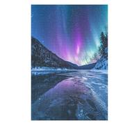 Northern Lights Reflecting on Frozen Lake Jigsaw Puzzle, 1000 Piece