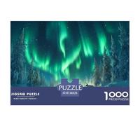 Northern Lights,Reindeer in The Snow 38x26cm/1000pcs Erwachsenenpuzzle - Erwachsenenpuzzle DIY-Puzzlespielzeug