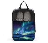 Northern Lights Shoe Bag Travel Shoe Organizer Water-Resistant Shoe Pouch with Zipper Sneaker Dust Bag, gray, One Size, Modern