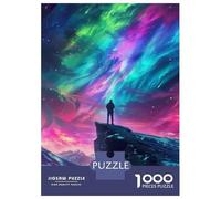 Northern Lights Sky 1000 Piece Jigsaw Puzzle Paper for Adults Stargazer Aurora Scene Concentration Boost Family Game Home Decor Gift 52x38cm/1000pcs