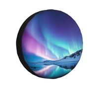 Northern Lights Spare Tire Cover Waterproof Dustproof Car Wheel Protector Portable for RV SUV Truck Trailers Accessories 14 Inch