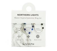 Northern Lights Spirit Gemstone Ring Set Aurora Polar Sky