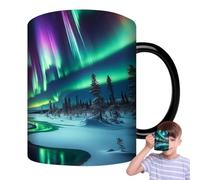 Northern Lights Thermal Color Changing Mug - Heat Sensitive Coffee Mugs - Gradient Coffee Cup Make Every Time You Drink Coffee Feel Like You are Immersed in The AUR ora