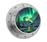 Northern Lights Timer Stainless Digital Visual Timer Exquisite Mechanical Countdown Time Management Tools with Silent Operation Timer for Kitchen Office Classroom