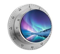 Northern Lights Timer Stainless Digital Visual Timer Exquisite Mechanical Countdown Time Management Tools with Silent Operation Timer for Kitchen Office Classroom