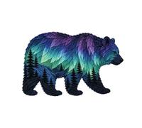 Northern Lights Wildlife DIY Patchwork Kit, Creative Layered Fabric Animal Craft (Bear)