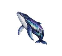 Northern Lights Wildlife DIY Patchwork Kit, Creative Layered Fabric Animal Craft (Whale)