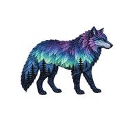Northern Lights Wildlife DIY Patchwork Kit, Creative Layered Fabric Animal Craft (Wolf)