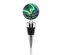 Northern Lights Wine Stopper Zinc Alloy Beverage Bottle Stopper Reusable Leak Proof Wine Cork Cute Champagne Saver Decorative Bottle Sealer Plug Gift for Men Women