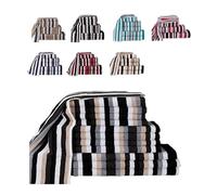 Northern Luxe 100% Egyptian Cotton Royal Victorian Stripe Towel Set - Bale of 6 (2 Hand Towels, 2 Bath Towels, 2 Bath Sheets) - Black- Soft & Highly Absorbent 550 GSM Towels for Home, Gym, or Spa
