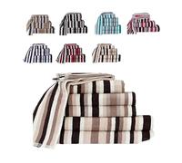 Northern Luxe 100% Egyptian Cotton Royal Victorian Stripe Towel Set - Bale of 8 (4 face towels, 2 hand towels, 2 bath towels) - Brown - Soft & Highly Absorbent 550 GSM Towels for Home, Gym, or Spa
