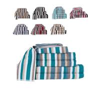 Northern Luxe 100% Egyptian Cotton Royal Victorian Stripe Towel Set - Bale Set of 4 (2 Face Towels, 1 Hand Towel, 1 Bath Towel) - Teal - Soft & Absorbent 550 GSM Towels for Home, Gym, or Spa